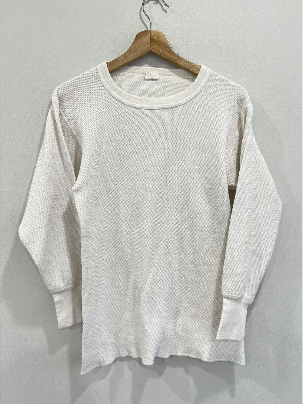Vintage Thermal Longsleeve Shirt off white heat lok